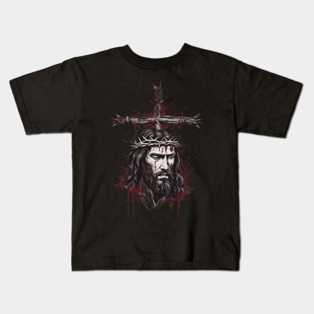 Jesus Christ Died for Our Sins Kids T-Shirt by animegirlnft